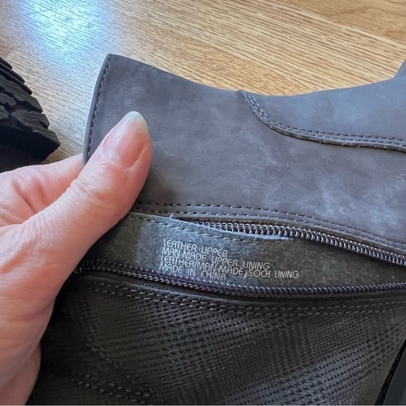 Earth Jordan Wide Gray Leather and Plaid Ankle Boot Booties Women’s 11D - Picture 7 of 11